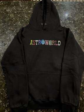 Astroworld Travis Scott Black Hoodie Sweatshirt - Mens M  Gildan Wish You Were H